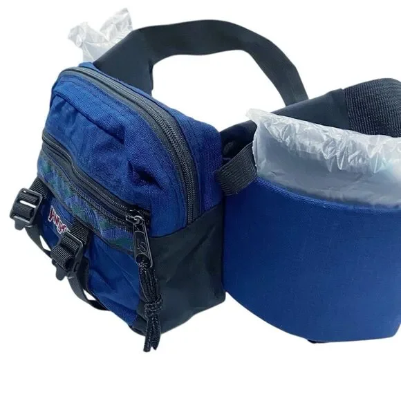 Vintage JanSport Outdoors Belt Bag 2 Bottle Holders Zippered Pockets Rare 90’s - Picture 2 of 12